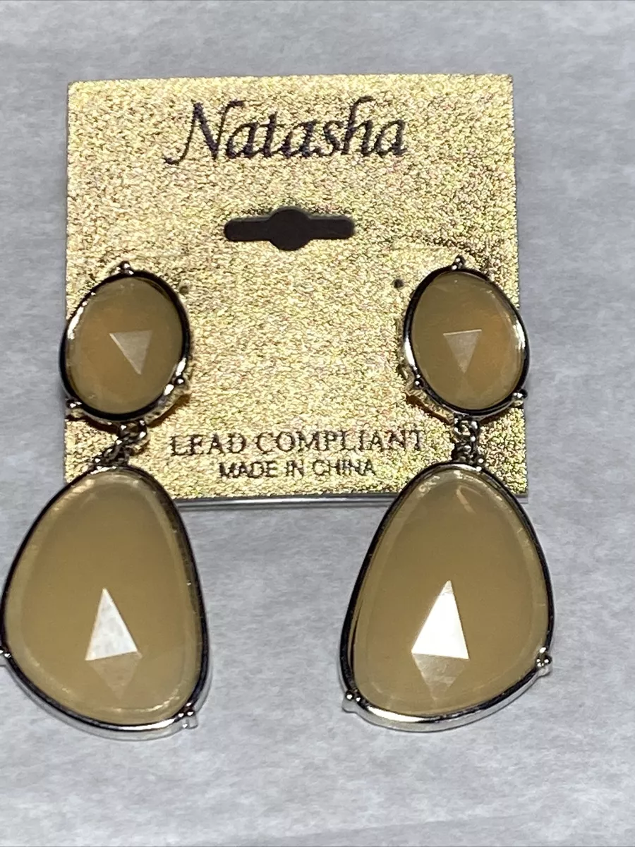 Natasha dangle faceted resin earrings lead compliant eBay