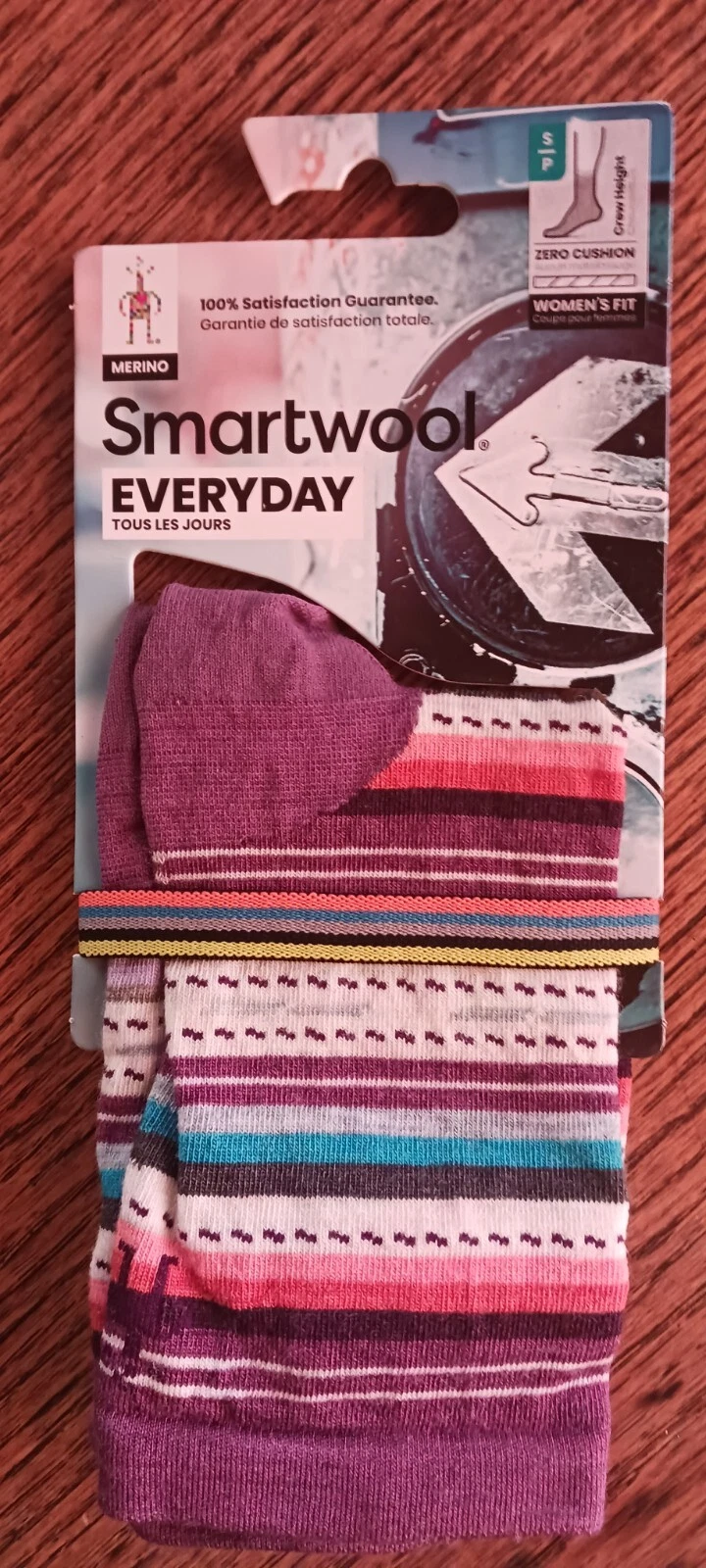 Smartwool socks small sm s margarita crew merino wool women Purple Striped