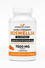 Boswellia 7500mg Extra Strength 120 Capsules–Joint & Immune Support w/ BioPerine