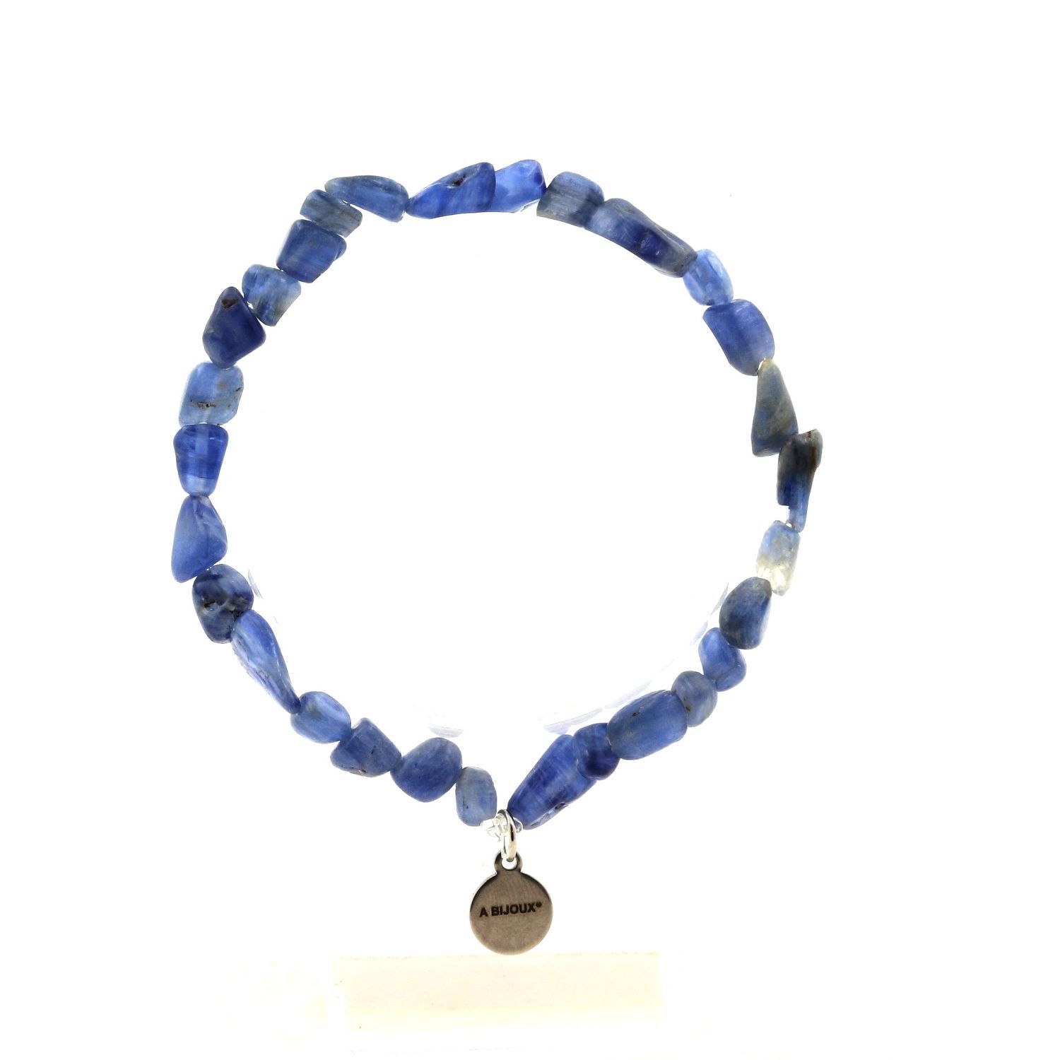 Cyanite bleue du Brésil bracelet de perles naturelles fait main en France