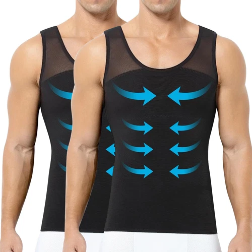 Slimming Gynecomastia Compression Shirt Mens Shapewear to Hide Man Boobs Moobs - Afbeelding 18 van 24