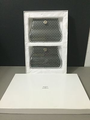 New MARIO MAGRO Designer Le Coop Face Plates Replacements For Purse Black/silver