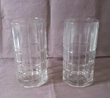Anchor Hocking Tartan Glasses Tumblers Clear Set of 2 Iced Tea Large 16oz Plaid