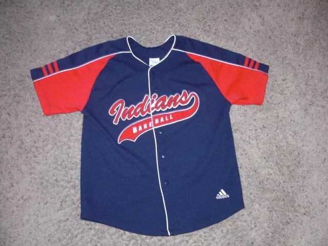 CLEVELAND INDIANS sewn Adidas Baseball Jersey youth Medium