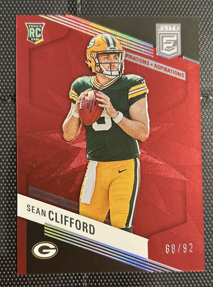 2023 Donruss Elite Sean Clifford Red Aspirations   #/92 Packers Rookie RC
