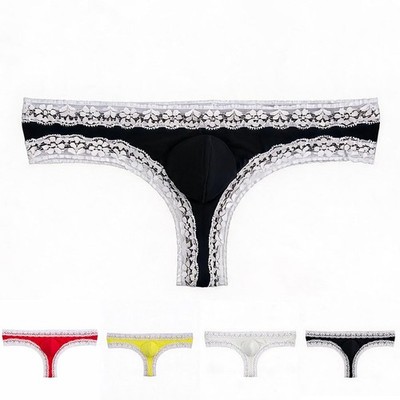 Adaptive Stretch Herren Spitze Tangas G-String Low Rise Unterwäsche mit Bulge P