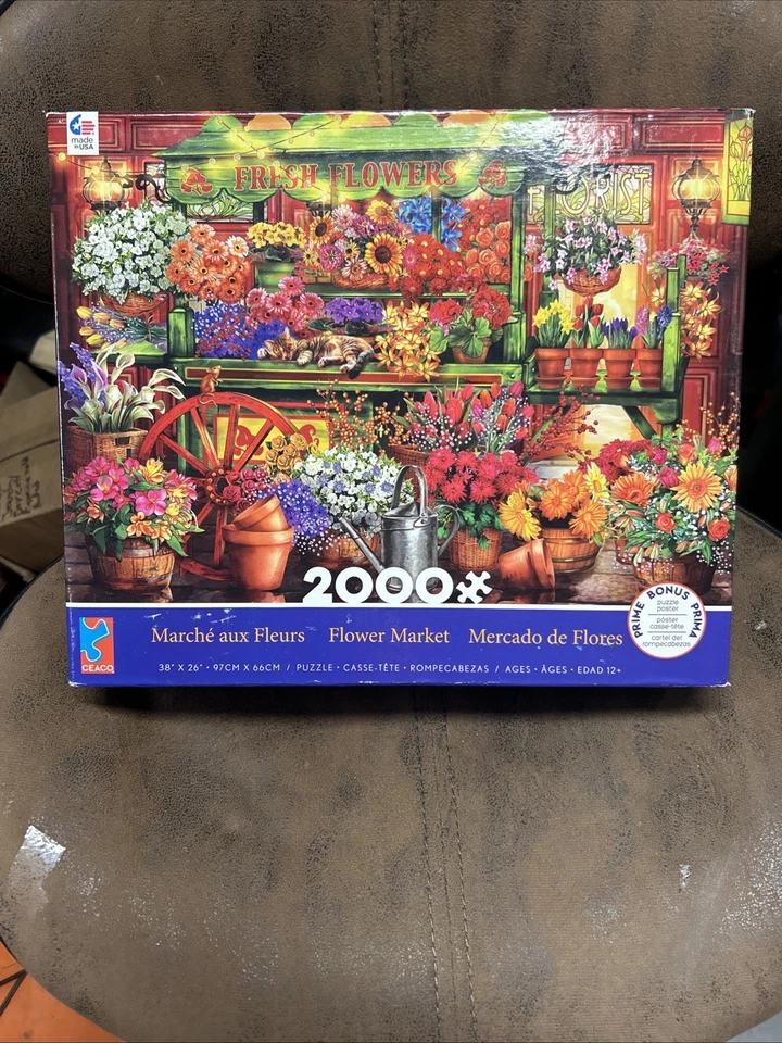 2018 Ceaco Flower Market 2000-PC PUZZLE 38” x 26” In Sealed Bag All There.new - Image 3 of 4