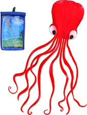 Soft Octopus Kite Series, Beautiful Kite with Long Colorful Tail for Kids and Ad