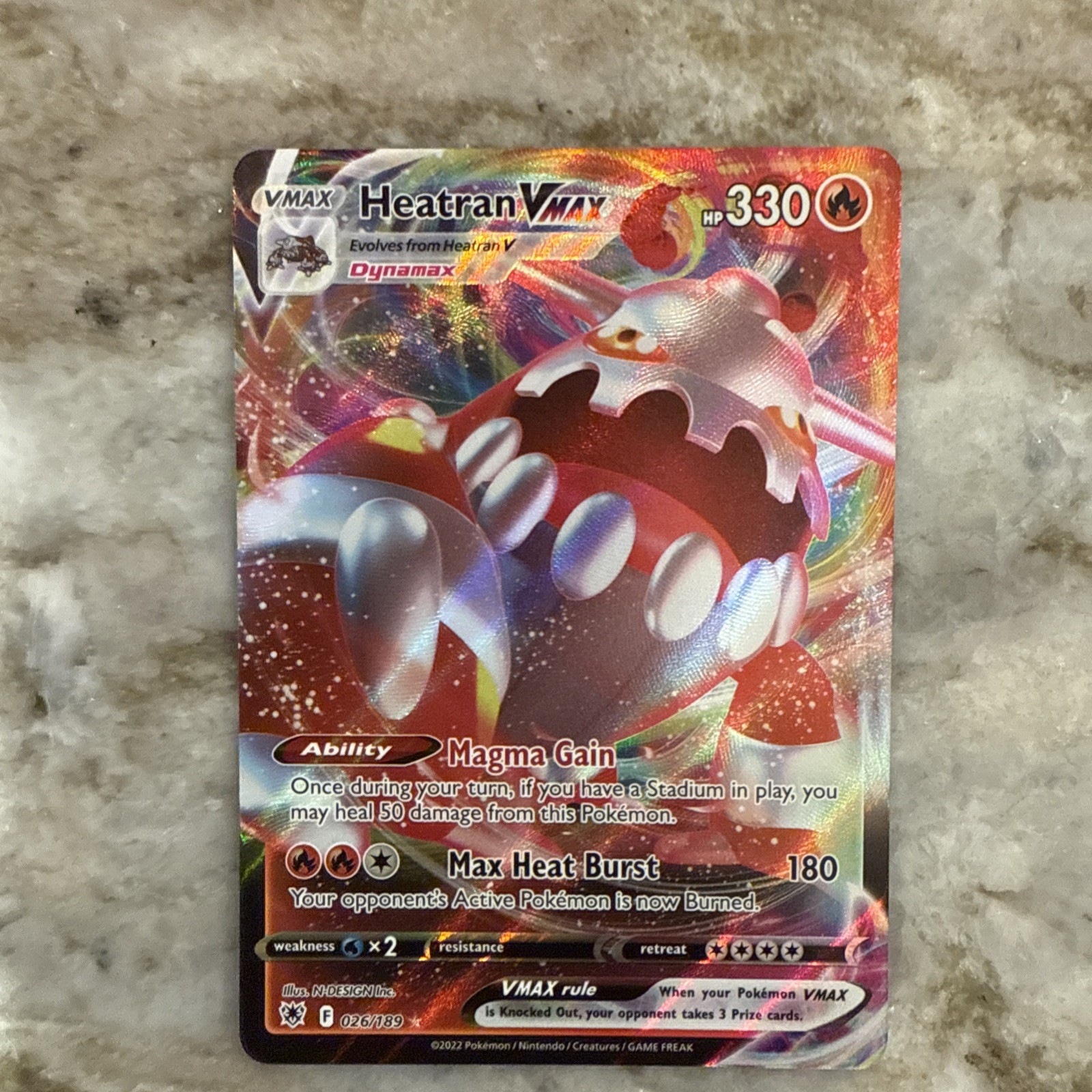 Pokemon Heatran VMAX 026/189 Astral Radiance Ultra Rare Full Art Holo | NM