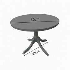 Grey Round Wooden Dining Table - Curved Trestle Base - Rustic Farmhouse Style