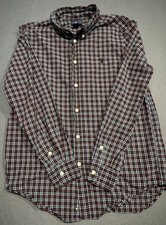 Polo Ralph Lauren YOUTH 14-16 Large Checkered Long Sleeve Button Up Shirt
