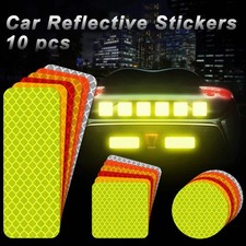 10 Piece Reflective Car Safety Stickers for Trunk Decoration and Anti-Collision