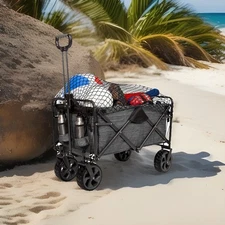 MAC Folding Wagon with Brakes – Heavy-Duty 350 lb Capacity for Beach, Camping