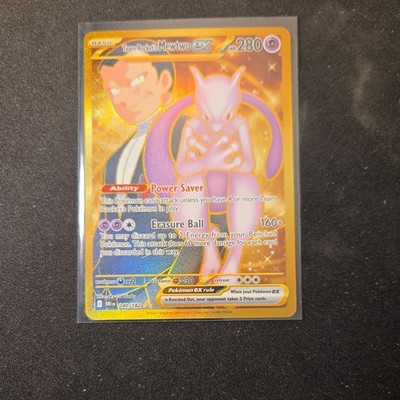Pokemon Destined Rivals Team Rocket's Mewtwo ex 240/182 Gold Hyper Rare (NM)