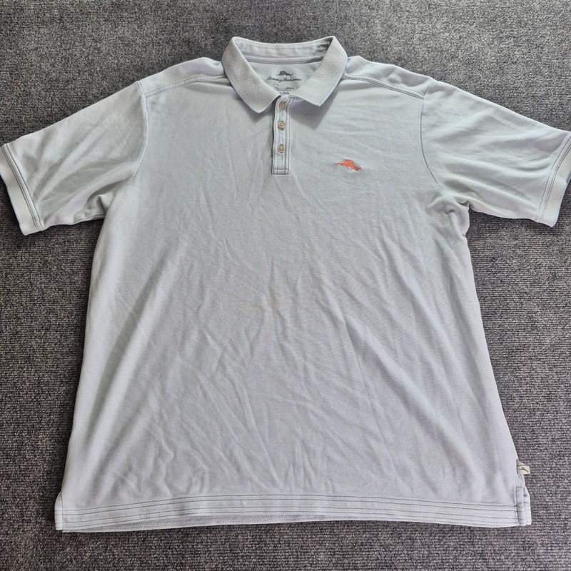 Tommy Bahama Polo Shirt Mens Size Blue Marlin Logo Short Sleeve