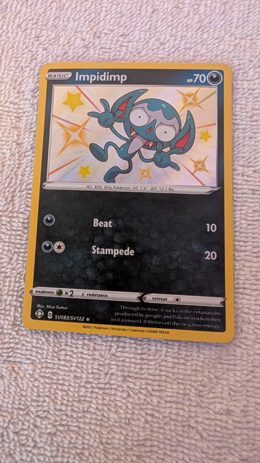 NM/M - Pokemon - Pack Fresh - Impidimp - Shiny  - Shining Fates - SV083/SV122