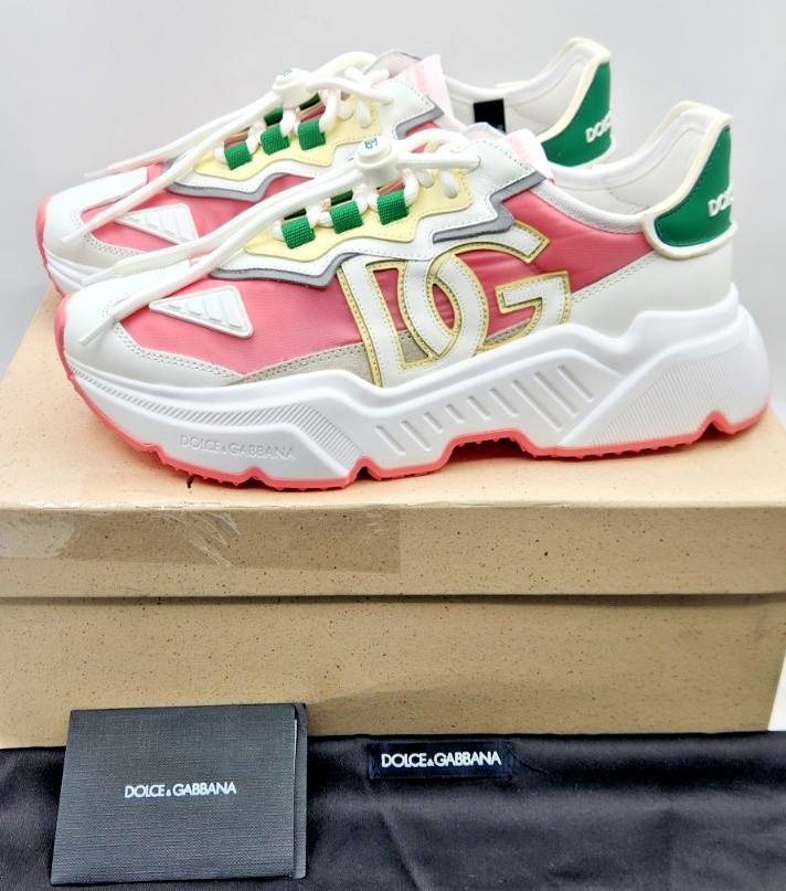 Dolce Gabbana Daymaster DG Women's Pink/White/Green Sneakers EU40