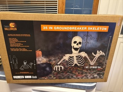 35''  Groundbreaking Skeleton  - Decorations for Yard *New In Box Ready to Ship*
