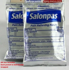 Salonpas Pain Relieving Patch 2.83" x 1.81" Lot of 40 Patches Exp 10/2027