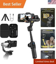 Lightweight 3-Axis Gimbal for iPhone  Android - Perfect for Vlogs  Live Stream