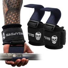 Weight Lifting Hooks (Pair), Heavy Duty Power Wrist Straps Hand Grip Support ...