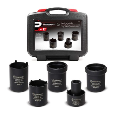 Powerbuilt Spindle Nut Socket Tool Kit, 5 Piece, Remove Spindle Nuts, Various...