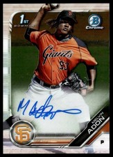 2019 Bowman Chrome Prospects Autographs Melvin Adon Auto San Francisco Giants