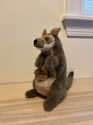 Hansa Creation Hand Puppet - Kangaroo and Joey 29cm *Free Postage* Plush 2015