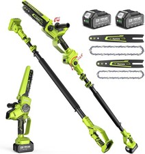 Cordless 8In & 6in Electric Pole Chainsaw,15Ft MAX Long Reach Battery Chainsaw