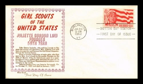 DR JIM STAMPS US COVER GIRL SCOUTS 50TH ANNIVERSARY FDC KHOL KRAFT CACHET