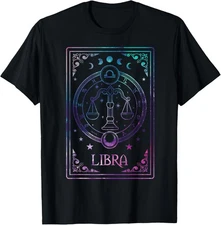 Libra Tarot Card September October Birthday Astrology Zodiac T-Shirt