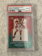 2023-24 Contenders Optic Amen Thompson RC Uniformity Green /25 -  PSA 10 GEM MT
