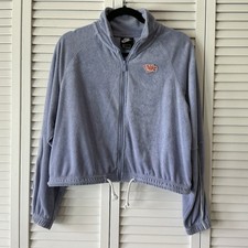 Nike Retro Femme Terry Cloth Track Suit Sz M Purple Jacket Classic 80's Style