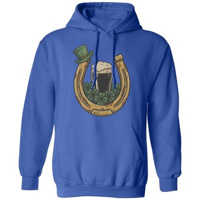 Horseshoe Beer Luck - St Patrick's Day Funny Irish Unisex Hooded Sweatshirt