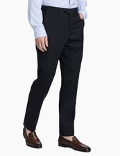 EMPORIO ARMANI Flat Front Wool Trousers in Navy Size 48 US 32 395 NWT