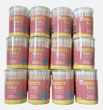 DAISO Baby Cotton Bud thin swab 200pcs ear clean Q-tips set of 12 from Japan