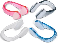Set of 4 Waterproof Swimming Nose Clips for Adults Kids Age 8+ Nose Plugs for Di