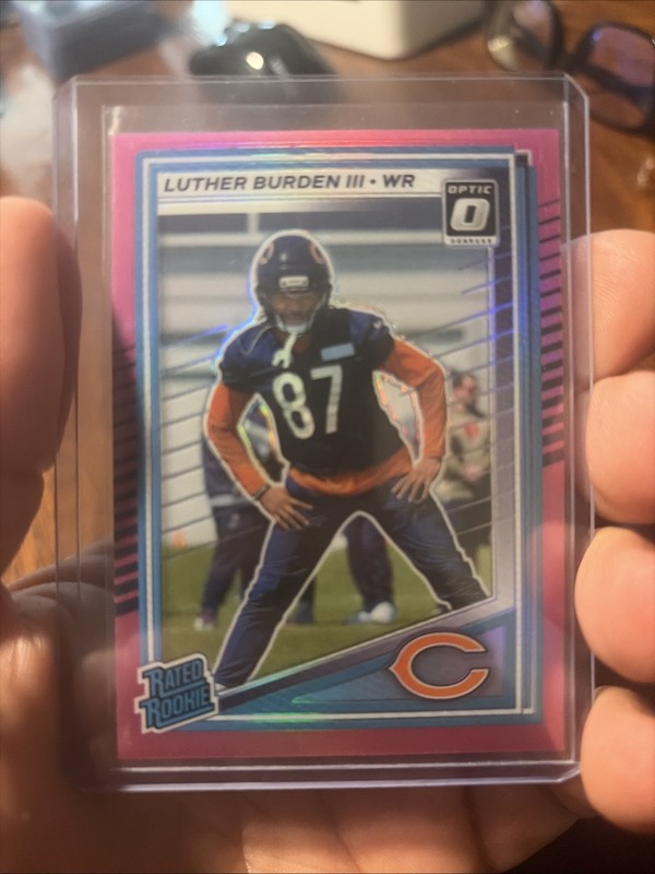 2025 Panini Donruss - Rated Rookie Luther Burden #395 Optic Preview Pink Prizm