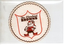 1950-60 VINTAGE CLEVELAND BROWNS LOGO PATCH WITH CROWN GEM MINT NEVER USED  