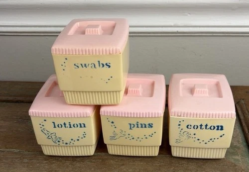 Vtg USA Containers Clarolyte Plastic Nursery Station For Baby Or Trinkets READ