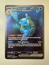2023 Pokémon Blastoise ex 200/165 Mew EN Double Gold Star Holo NM-Mint