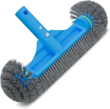 12.5'' round End Pool Brush Head - Cleaning Wall & Tiles & Steps, Sturdy Nylon B