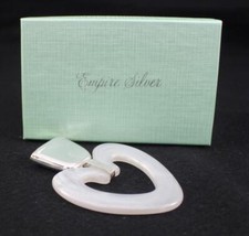 Empire Silver Baby Items 2004 White Heart Plain Baby Rattle in Box