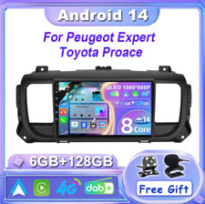 For Peugeot Expert Toyota Proace Sat Nav Android 14 Car Stereo GPS Car Play QLED