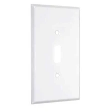TayMac 1-Gang Jumbo Toggle Wall Plate, White 662717
