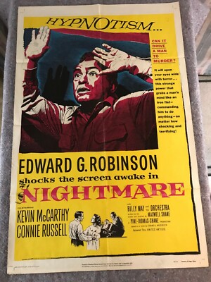 NIGHTMARE 1956 ORIGINAL 1 SHEET MOVIE POSTER 27''x41'' (F/VF) EDWARD G. ROBINSON