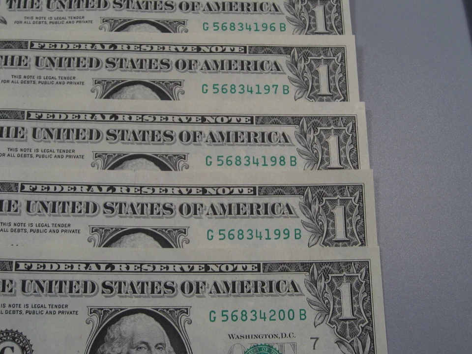 11 CU Consecutive Serial Number 1974 FRN Notes # G 56834190-200 B. #20 - Image 3 of 4