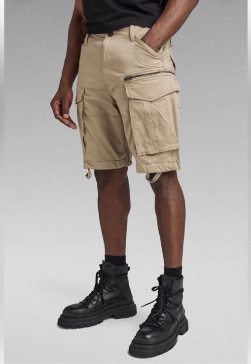 G-Star Raw Men's Rovic Zip Relaxed Cargo Shorts Dune Tan New