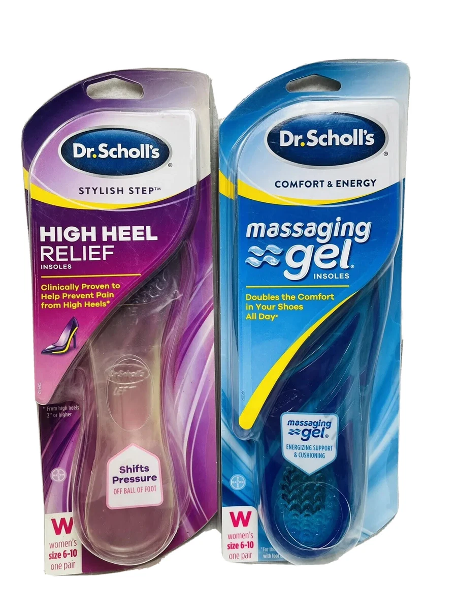 DR SCHOLLS MASSAGING GEL HIGH HEEL RELIEF INSOLES WOMEN 6 10