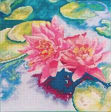 Water Lily - 14 Count Cross Stitch Kit - Aida Size 34 x 35cm